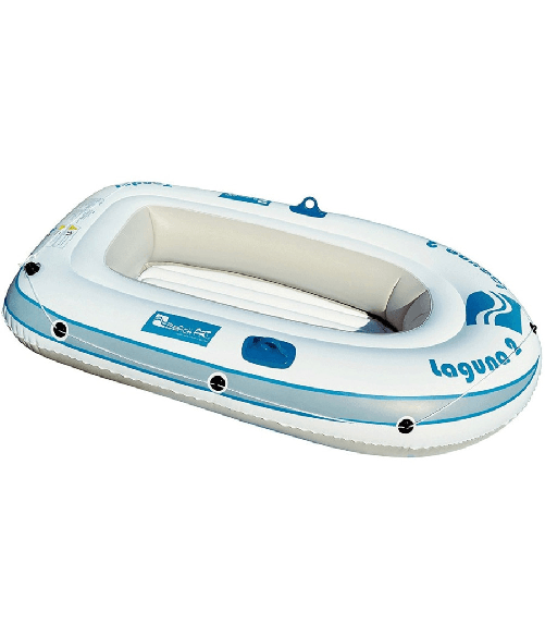 Trade Shop Traesio-canotto Gonfiabile 198 X 117 Cm Laguna 2 Posti Mare Fiume Bianco Azzurro -