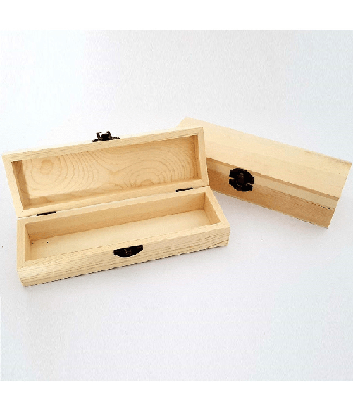 Trade Shop Traesio-2 Pezzi Scatole Legno Portapenne Portagioie 7608 Rettangolare Cofanetto -