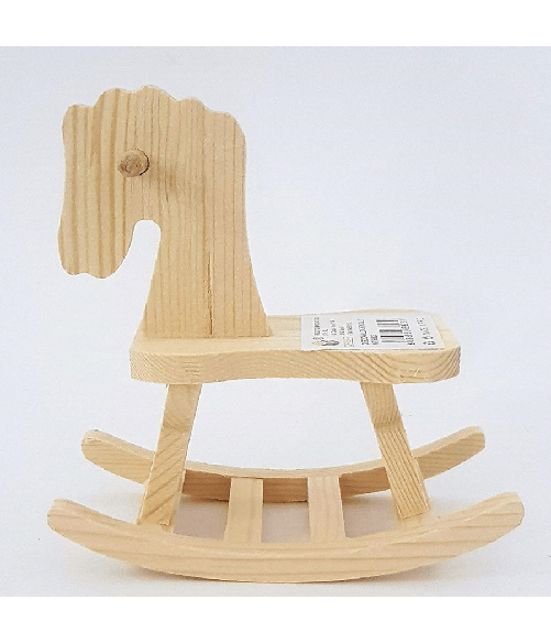 Trade Shop Traesio-set 2 Pezzi Cavallo Dondolo Legno 63823 Decorazione 12x11x6.5cm Decoupage -