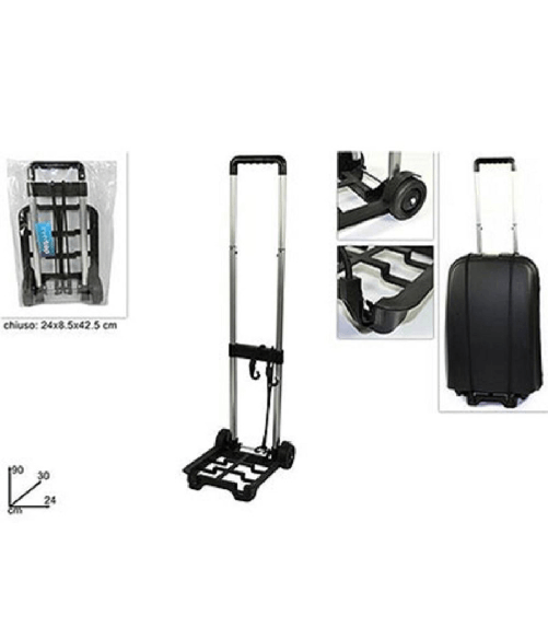 Trade Shop Traesio-carrello Porta Valigia Pieghevole Richiudibile Pacchi Portavaligie Per Trasporto -
