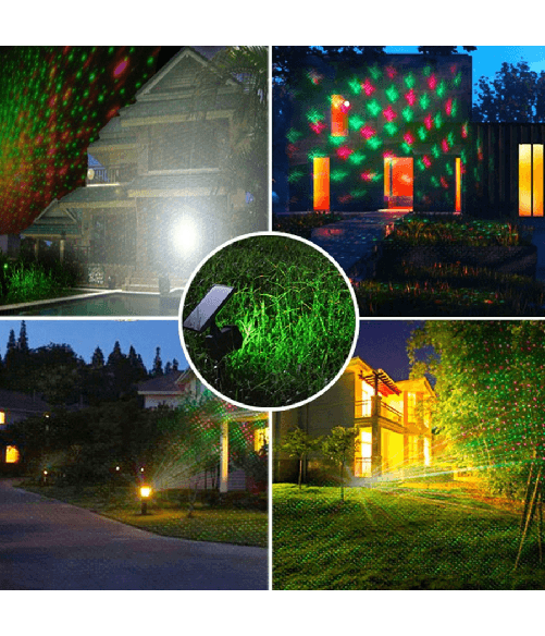 Trade Shop Traesio-proiettore Laser Con Pannello Solare Paesaggio Illuminazione Esterna Natale -