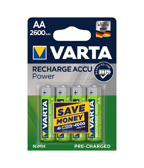 Varta -4 Pile Varta Stilo Batterie Aa Alkaline Ricaricabili 2600mah Nimh Hr6 1.2v Accu -