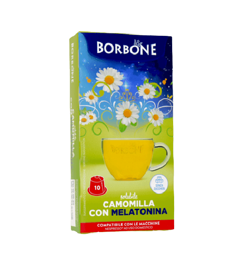 CAMOMILLA CON MELATONINA CAFFÈ BORBONE - 10 CAPSULE COMPATIBILI NESPRESSO da 5g