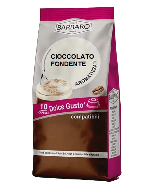 CIOCCOLATO FONDENTE BARBARO - 10 CAPSULE COMPATIBILI DOLCE GUSTO da 17g