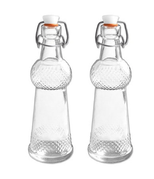 Trade Shop Traesio-2 Bottiglia Bottiglie Bottigliette In Vetro Con Meccanica A Guarnizione 50ml -