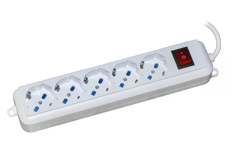 Link multipresa 5 prese universali ita-schuko 10-16 a - spina 16 a con interruttore cavo mt 3