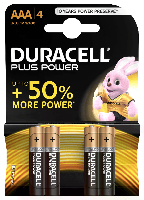 Duracell Pile Alcaline Aaa 15V Non Ricaricabili Plus Power Confezione Da 4 Pile