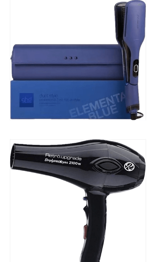 PIASTRA GHD DUET STYLE BLU DENIM CON POCHETTE PIU' PHON MOVE AIR 9000 BLU'