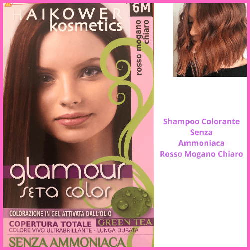 Shampoo colorante da donna colorazione colore vivo ultrabrillante copertuta totale per capelli senza ammoniaca rosso mogano chiaro