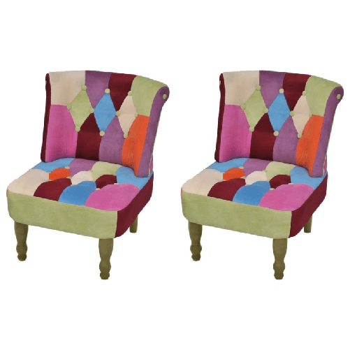 vidaXL Poltrone Francesi 2 pz Design Patchwork in Tessuto