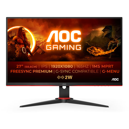 AOC Gaming 27G2SPAE - Monitor FHD da 27 pollici, 165 Hz, 1 ms MPRT, FreeSync, G-Sync Compatible AOC G2 27G2SPAE/BK LED display 68,6 cm (27") 1920 x 10