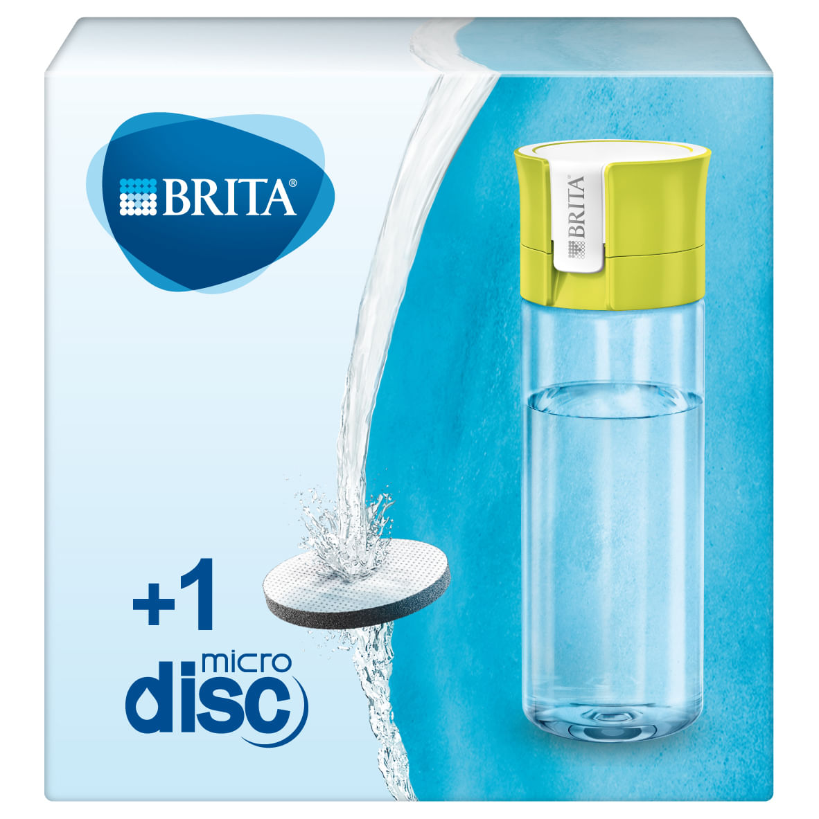 Brita Fill and Go Vital Brita Fill and Go Vital Pink Bottiglia con Filtro Lime-Trasparente Brita Borraccia Filtrante Lime