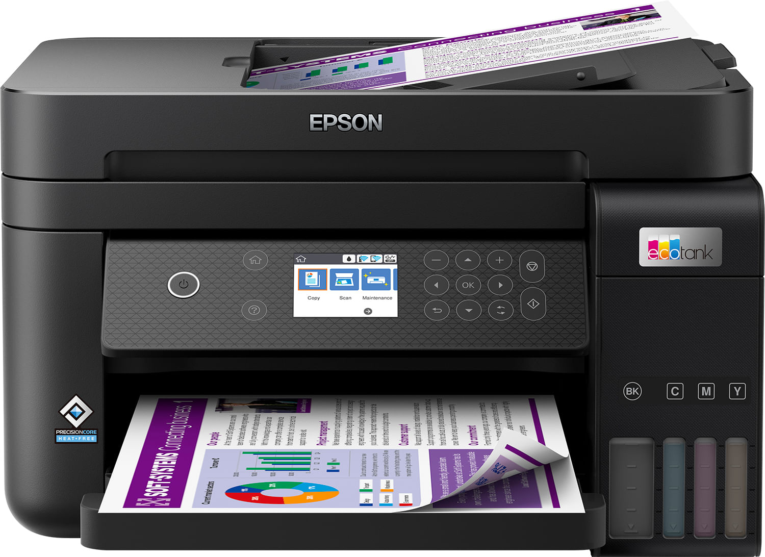 Epson EcoTank ET-3850 stampante A4 (stampa, copia, scansione) ADF, display LDC, USB, Wi-Fi Direct, Ethernet Epson EcoTank ET-3850