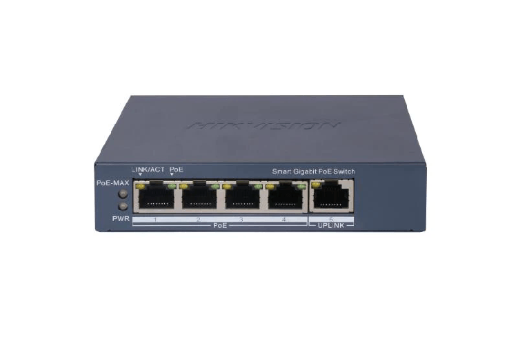 Hikvision Switch L2 Smart Managed 4 Gigabit Rj45 Poe Ports 1 Gigabit Rj45 Port 802.3Af/At Poe P