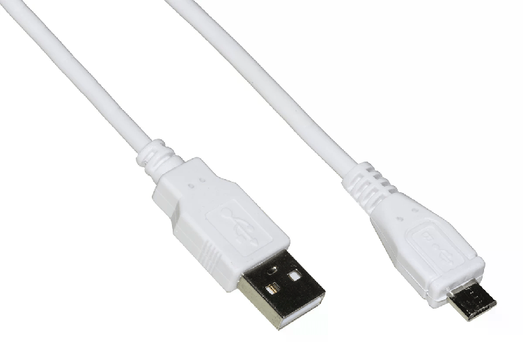 Link cavo micro usb 2.0 bianco mt 2 in rame per ricarica veloce e scambio dati