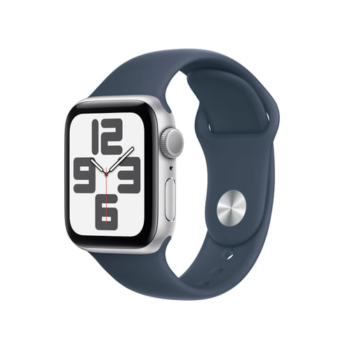 Apple Watch SE GPS Cassa 40mm in Alluminio Argento con Cinturino Sport Blu Tempesta - M/L