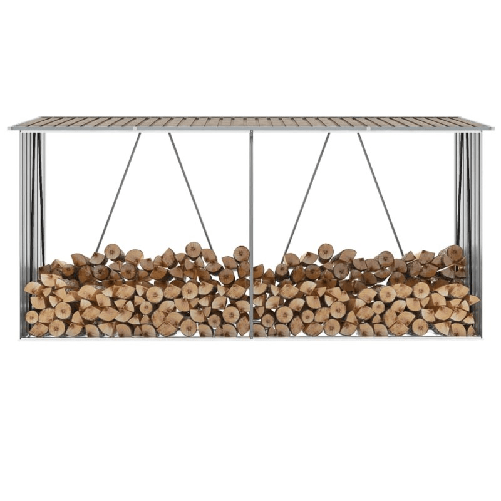 Capannone da Giardino in Acciaio Zincato 330x84x152cm Marrone