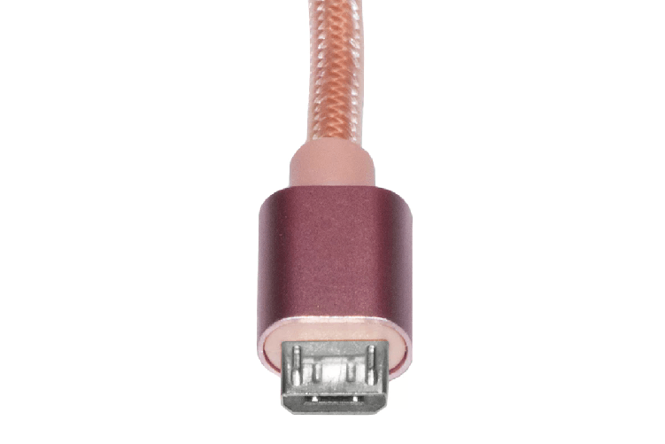 *Cavo Micro Usb Mt 1 Guaina Intrecciata Nylon Colore Rosa