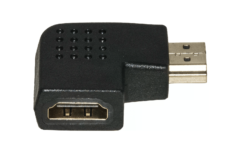 Link adattatore hdmi maschio - hdmi femmina angolato 90° verso sinistra