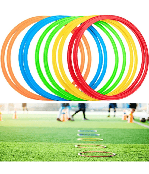Set 12 Pz Cerchi Piatti Colorati Per Fitness Esercizi Di Coordinazione Da 50cm -