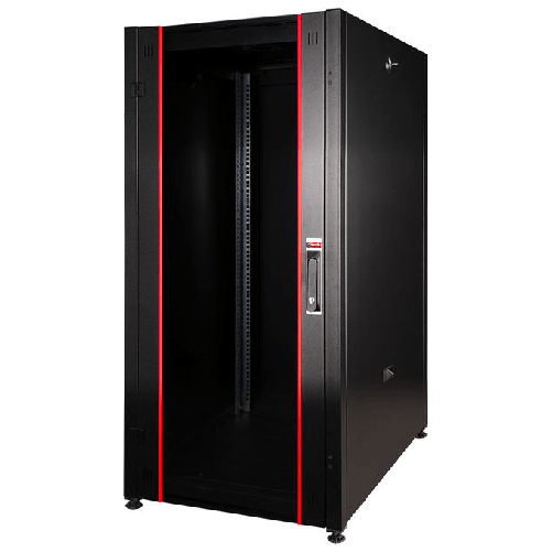 Armadio Rack Per Reti 19 26U (A)1291 (L)600 600 Colore Nero Porta Vetro Serie Eavi