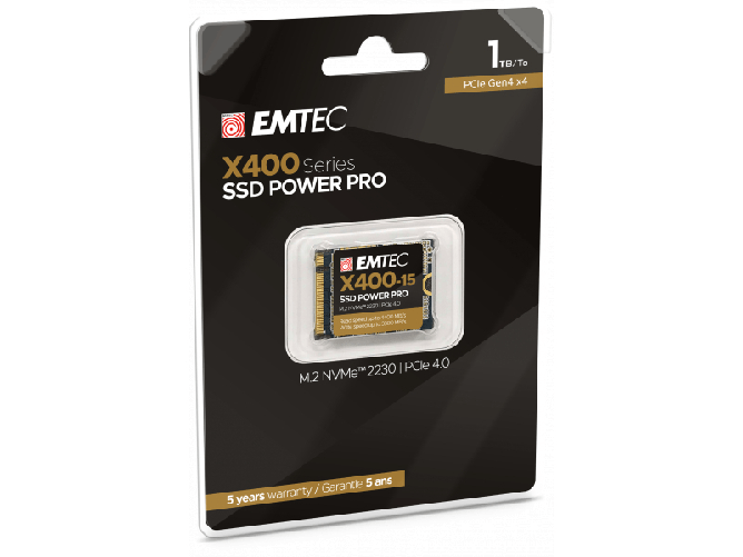 SSD interno Emtec X415/X400-15 1TB M.2 2230 NVMe PCIe Gen4 x4 4400MB/sec