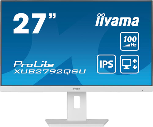 iiyama ProLite XUB2792QSU-W6 Monitor PC 68,6 cm (27") 2560 x 1440 Pixel Wide Quad HD LED Bianco