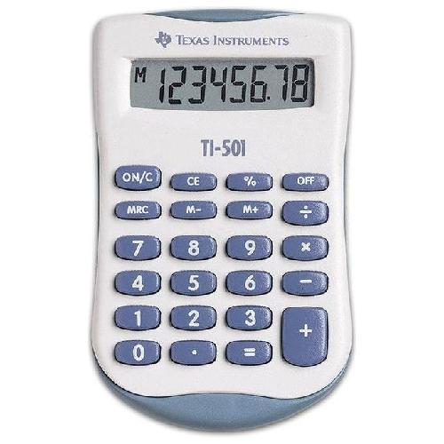 Texas Instruments TI-501 calcolatrice Tasca Calcolatrice di base Blu, Bianco