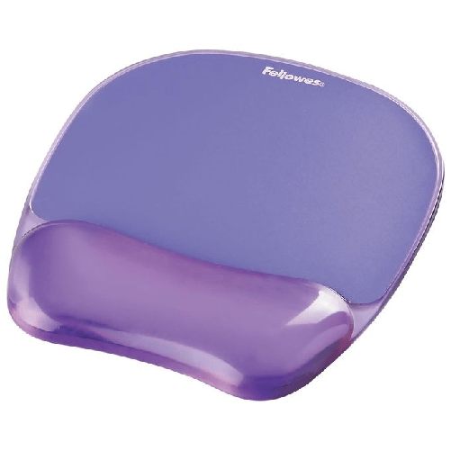 Fellowes Crystal Gel Tappetino Mouse con Poggiapolsi Violetto Fellowes 9144104 tappetino per mouse Viola
