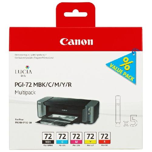Canon 5 Cartucce d'inchiostro Multipack PGI-72 MBK/C/M/Y/R
