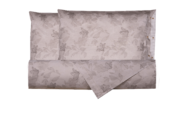 Set copripiumino federe letto parure copripiumino stampa fantasia 100% cotone Made in Italy GIGLI TORTORA MATRIMONIALE