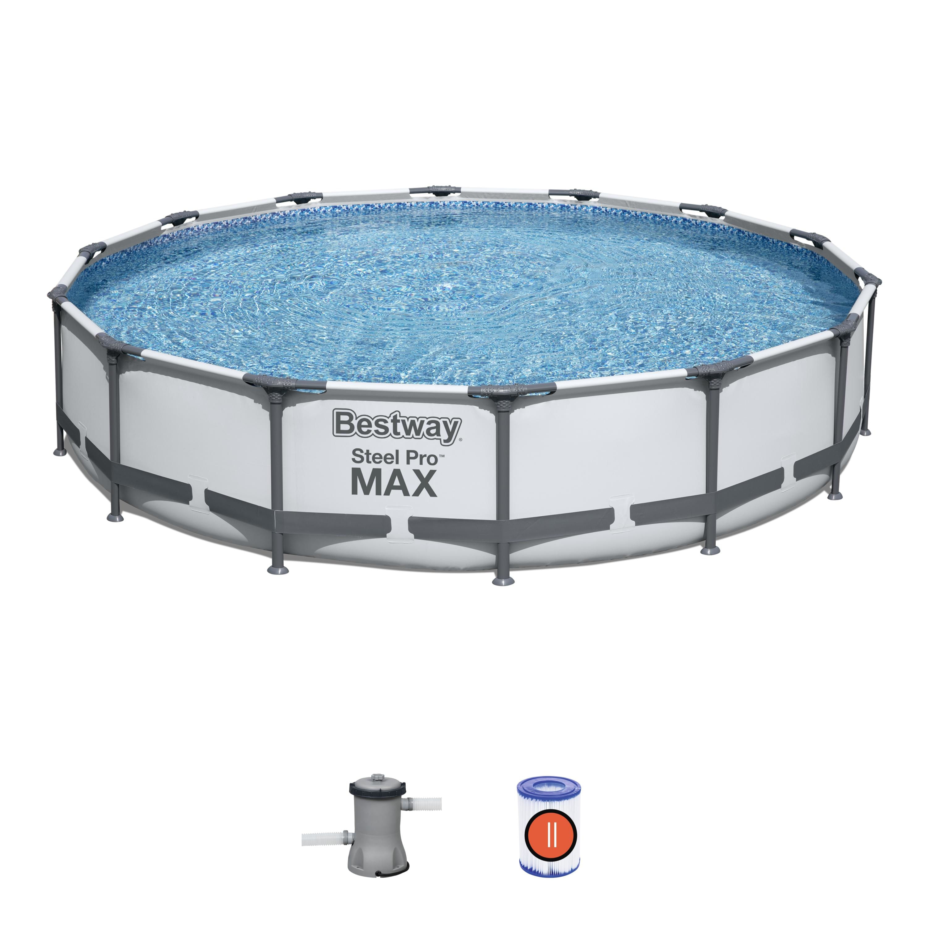 Bestway Steel Pro 56595 piscina fuori terra Piscina con bordi Piscina rotonda 10220 L Blu, Grigio