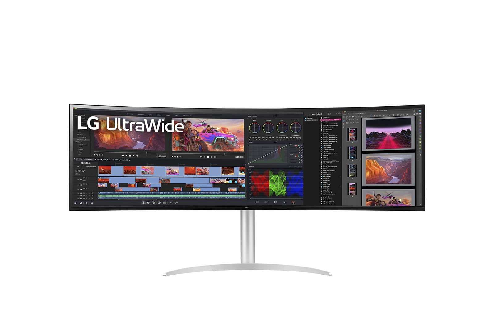Lg Electronics Bild: 49"/124.5cm Aufl¶sung: 5120x1440, 32:9 LG 49BQ95C-W Monitor PC 124,5 cm (49") 5120 x 1440 Pixel UltraWide Dual Quad HD Bianco
