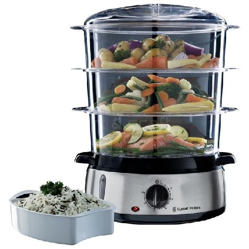 Russell Hobbs 19270-56 pentola a vapore 3 cestello/i Libera installazione 800 W Nero, Acciaio inox