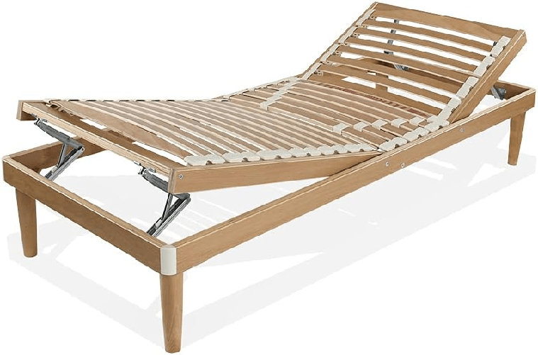 Qualydorm Rete Ortopedica in Legno di Faggio 80x190 Singola Alta 37cm 26 doghe Alzata Testa Piedi