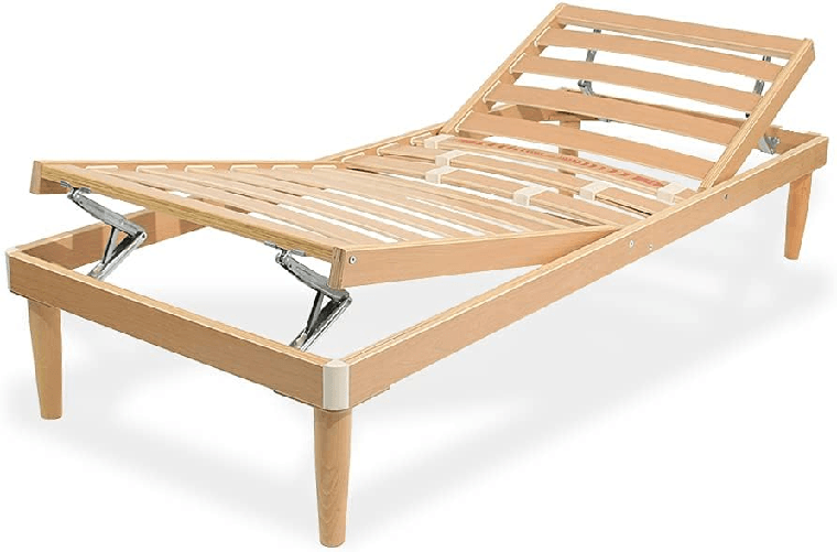 Qualydorm - Rete Ortopedica in Legno di Faggio 80x190 Singola Alta 37cm 13 doghe Alzata Testa Piedi