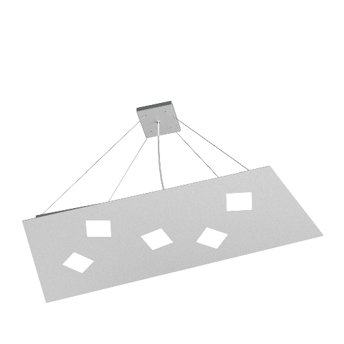 Sospensione Moderna Note Metallo Grigio 5 Luci Gx53