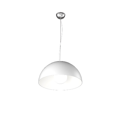 Sospensione Contemporanea Cup Metallo Bianco 1 Luce E27 D.35Cm