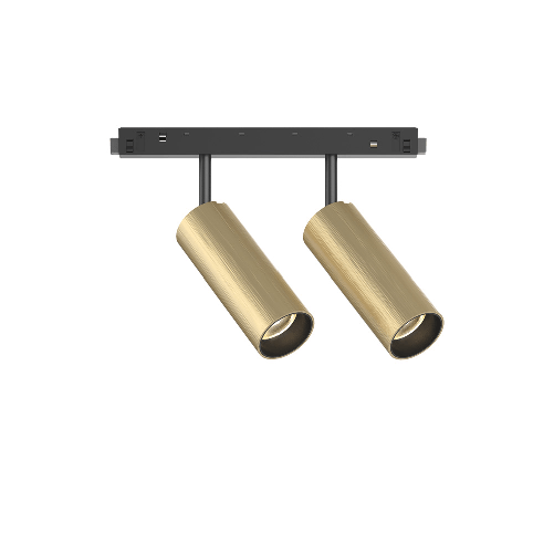 Proiettore Regolaile On-Off Ego Alluminio Ottone 2 Luci 24W 3000K Luce Calda