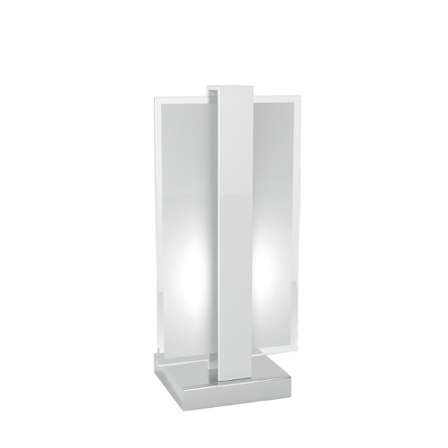 Abatjour Industrial-Minimal Cross Metallo Bianco Vetro 1 Luce E27