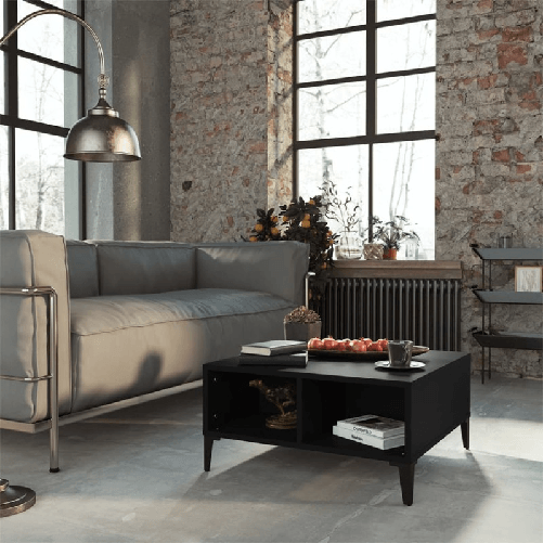 vidaXL Tavolino da Salotto Nero 60x60x30 cm in Truciolato