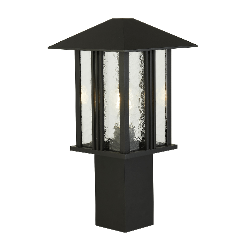 Paletto Contemporaneo Venezia Alluminio Nero Vetro Trasparente 1 Luce E27 45Cm