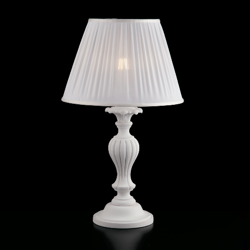 Lampada da tavolo Shabby Chic Leonardo Legno Bianco 1 luce E27