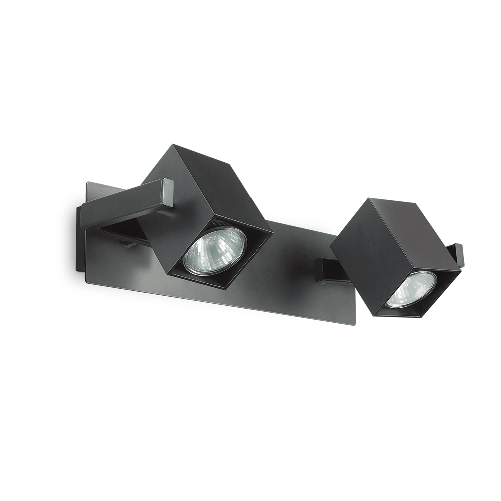 Applique Moderna Mouse Metallo Nero 2 Luci Gu10