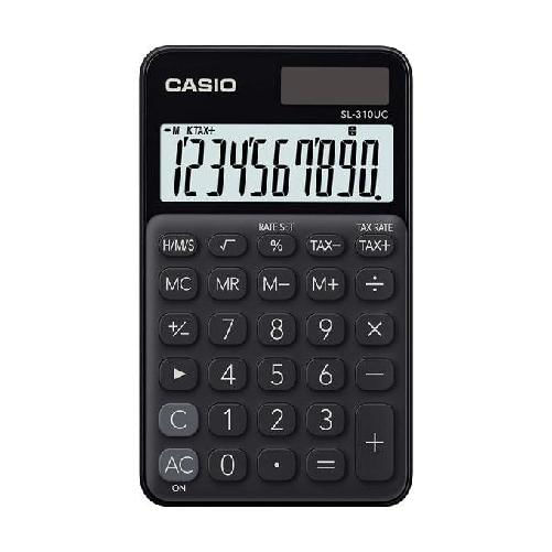Casio Calcolatrice tascabile Casio SL-310UC - Calcolo delle imposte - Schermo LCD a 10 cifre - Solare e batterie Casio SL-310UC-BK calcolatrice Tasca