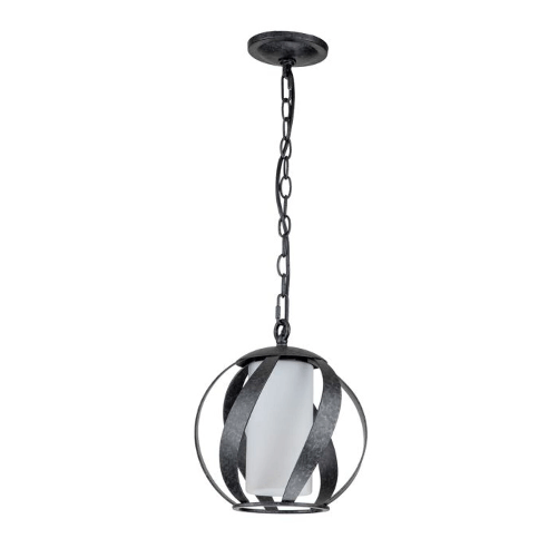 Lampadario Per Esterno Nordico Blacksmith Acciaio Nero Antico Vetro 1 Luce E27