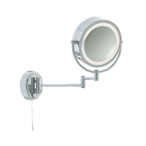 Applique Contemporanea Illuminato Acciaio Cromo Vetro 1 Luce E14