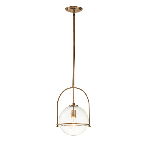 Sospensione Industrial Nordica Somerset Acciaio Ottone Antico Vetro 1 Luce E27