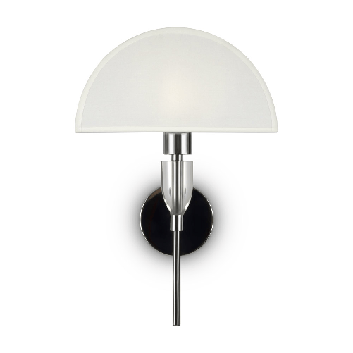 Applique Contemporanea Prima Metallo Cromo Diffusore Cotone Bianco