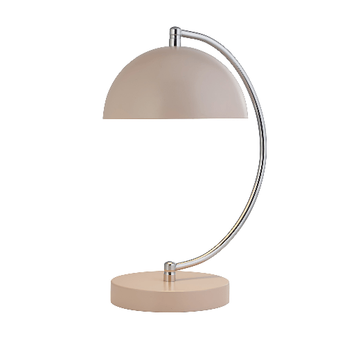 Abatjour Contemporaneo Mezzaluna Acciaio Rosa Bianco 1 Luce E14